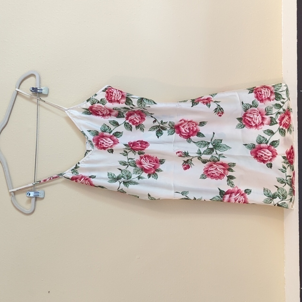 y2k Vintage Mini Slip Dress Garden Roses Whimsy cottagecore Romance Fairy